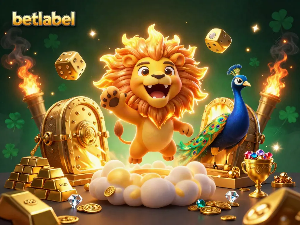 Experience vibrant gambling excitement with betlabel in this dynamic, colorful casino illustration.